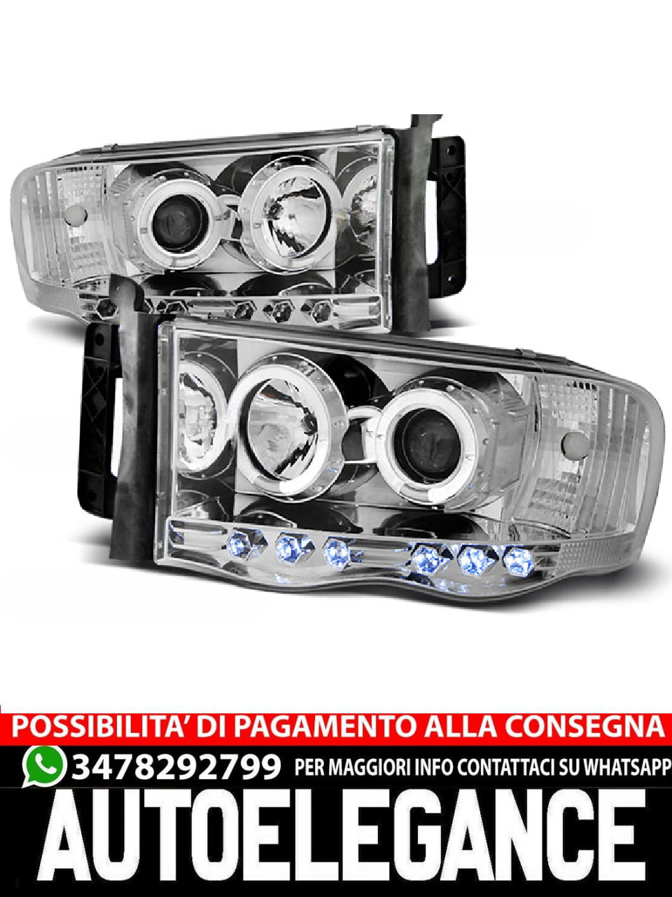 FARI ANGEL EYES ADATTI PER CROMATI DODGE RAM 02-06