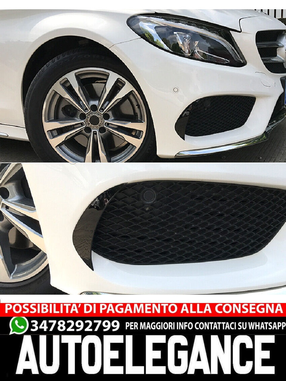 ADATTO PER MERCEDES W205 CLASSE C CON ATTREZZATURA AMG (VOR FACELIFT) SPOILER