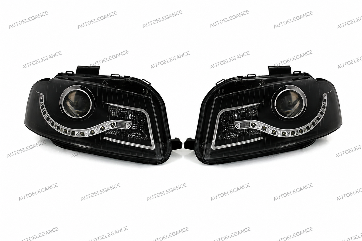 💕ART.6458 FARI ANTERIORI ADATTO PER AUDI A3 8P 05.03-03.08 NERI💕