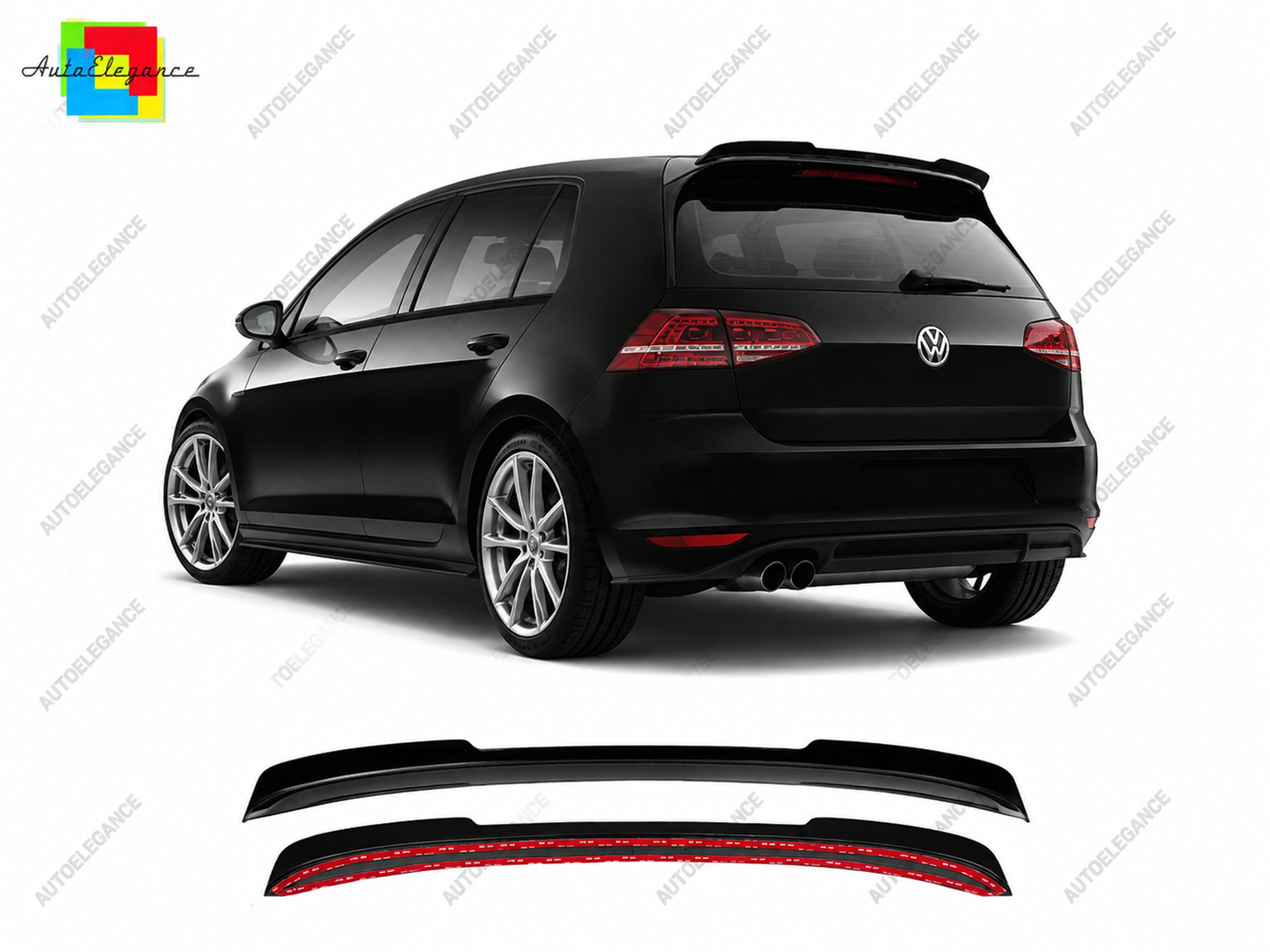 👉Spoiler Tetto Estensione Volkswagen Golf MK7 MK7.5 GTI R Nero Lucido👈