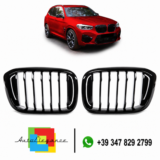 👉Griglia anteriore lucida nera adatta per BMW X3 G01 X4 G02 2017-2021👈