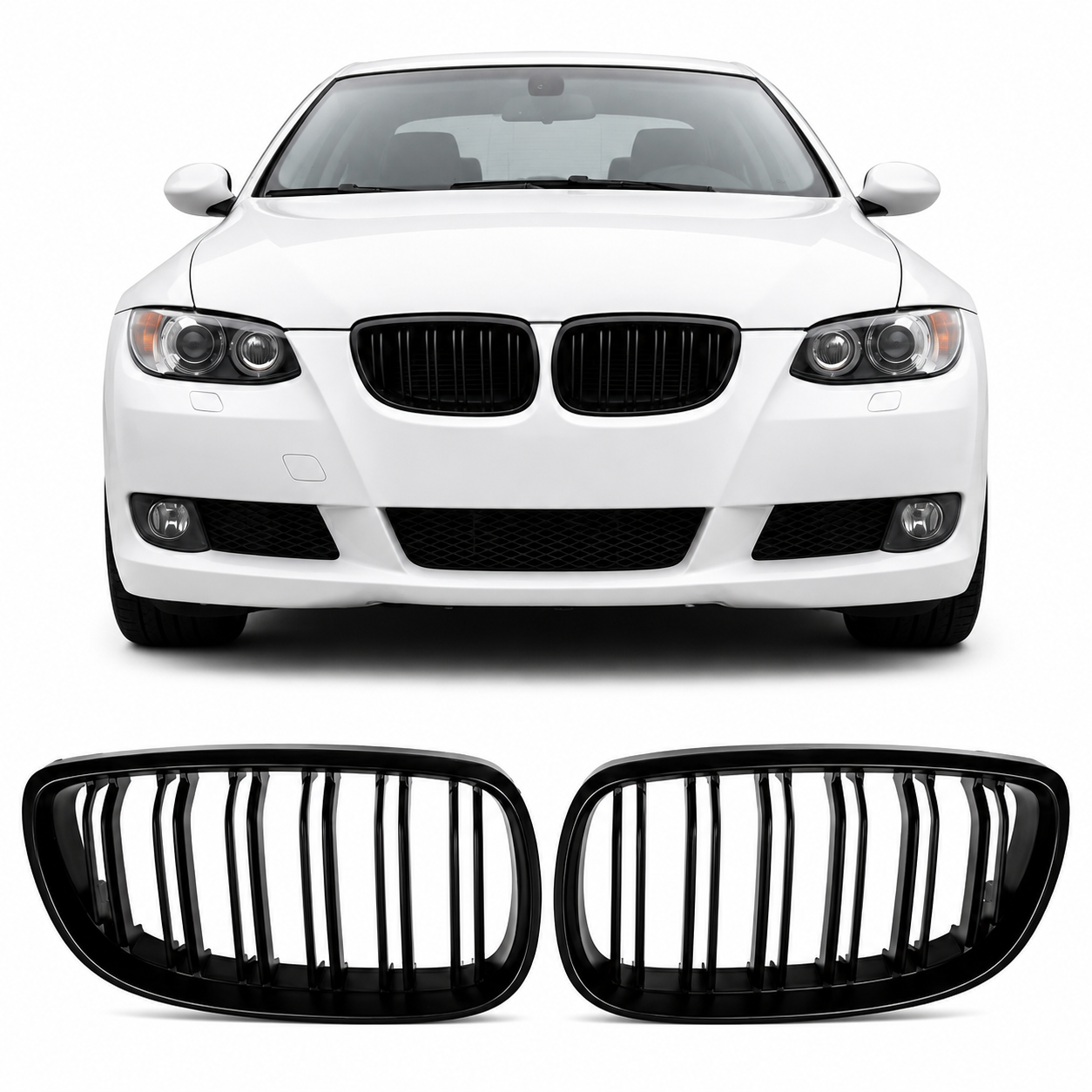 👉Griglia a doppia linea nera opaca adatta per BMW Serie 3 E92 E93 2005-2010👈
