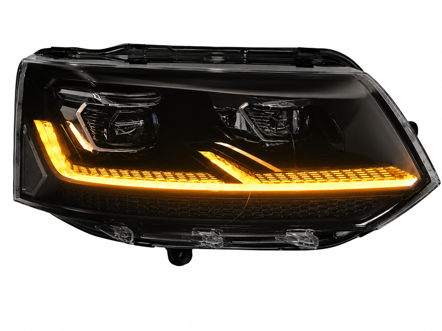 ART.10084 FARI ANTERIORI FULL FULL LED NERO CROMATO - VW T5.1 10-15
