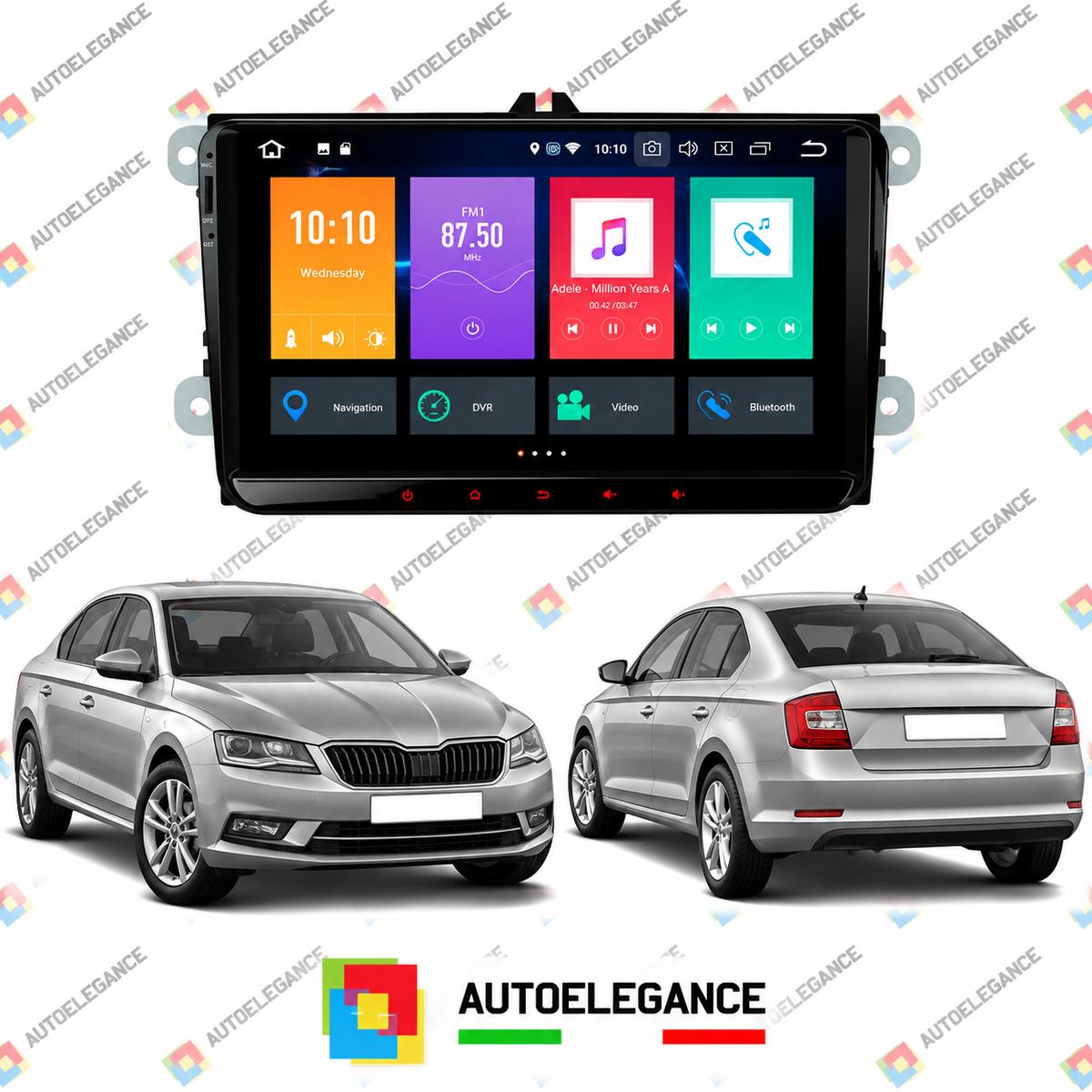 RADIO GPS ANDROID 12 ADATTO PER SKODA SCHERMO TATTILE
