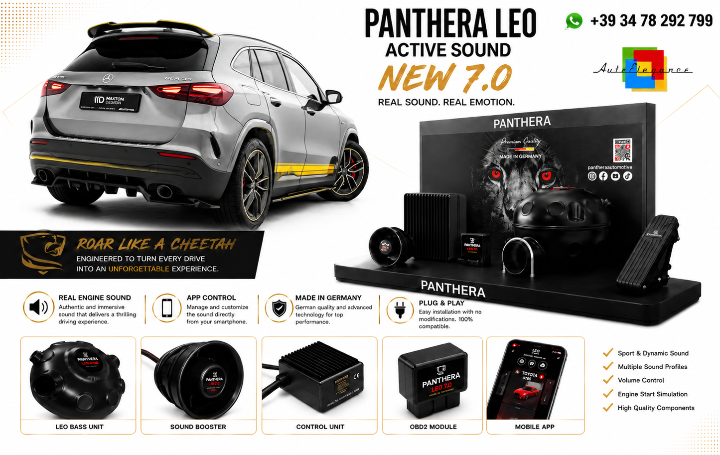 💕ART.2672 PANTHERA Soundsystem Booster 7.0-Mercedes-AMG GLA 35 H247 💕