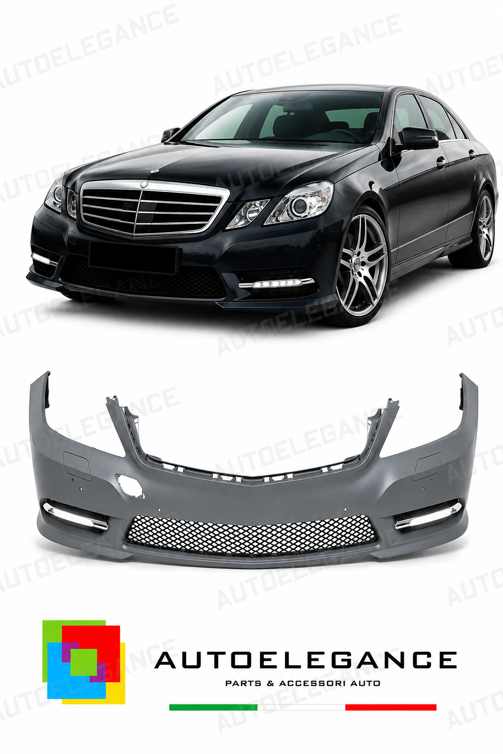 PARAURTI ANTERIORE MERCEDES CLASSE E W212 09-13 LOOK AMG SRA + DRL