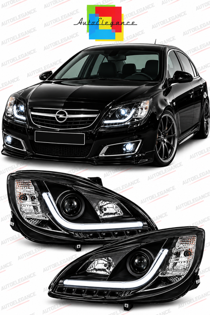 ART.11013 FARI ANTERIORI ADATTO PER  OPEL INSIGNIA 08-12 NERO LED