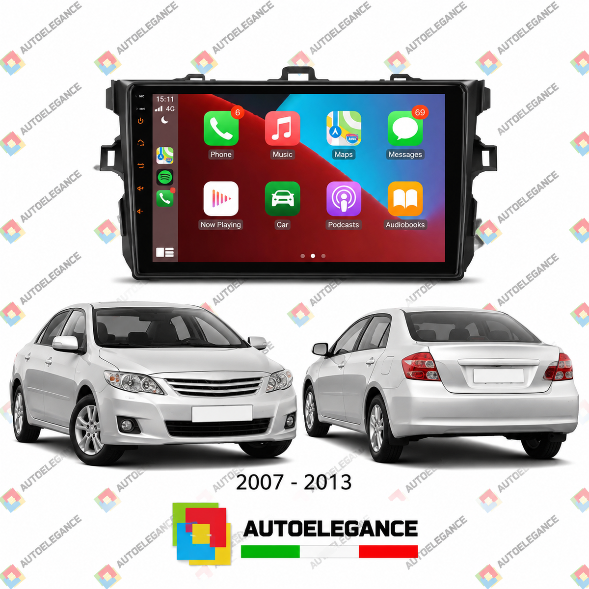 RADIO GPS ANDROID 13 ADATTO PER TOYOTA COROLLA 07-13