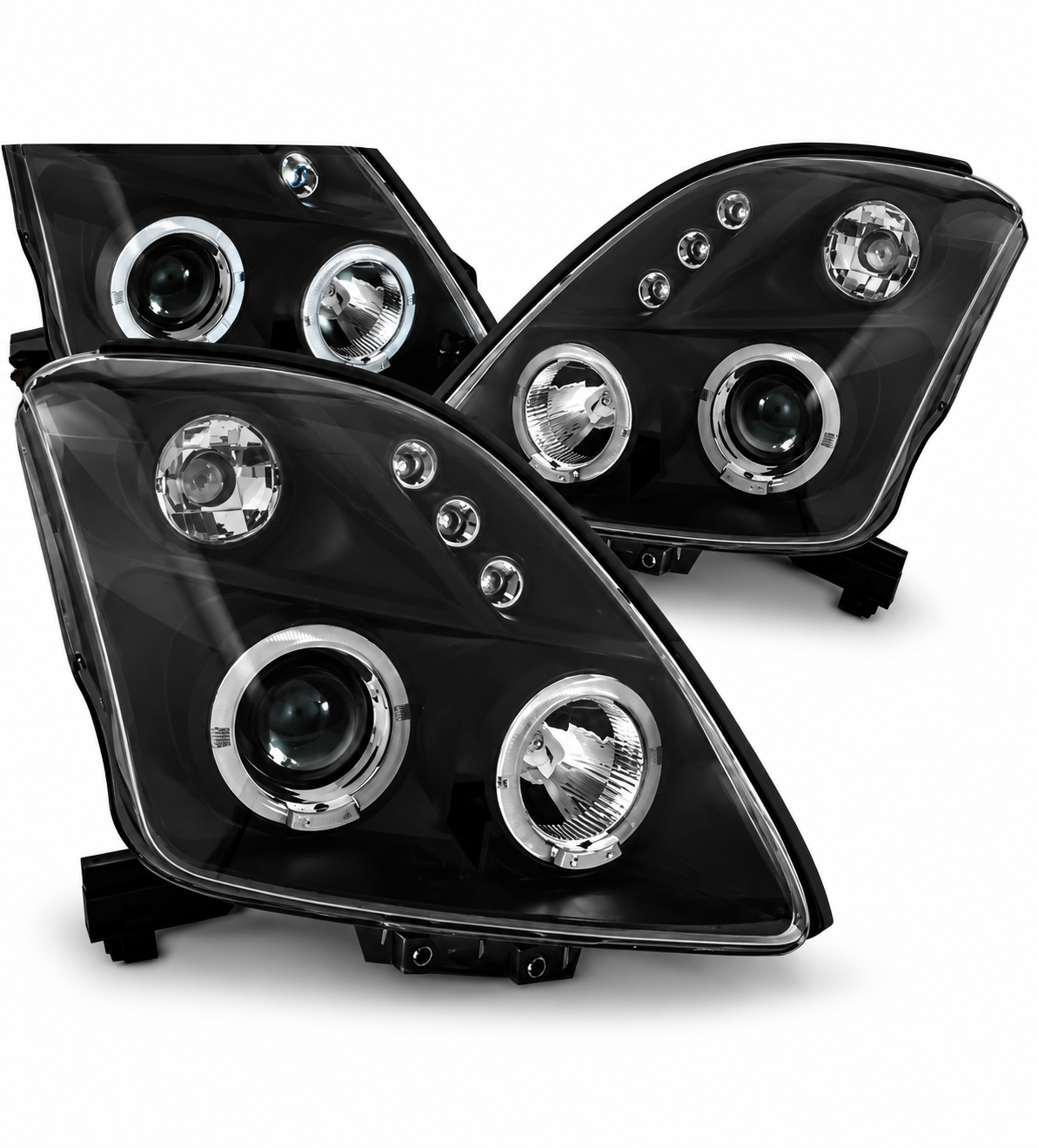 💕 Fari Anteriori Adatti per Suzuki Swift 05-10 Angel Eyes Neri 💕