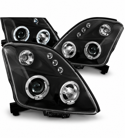 💕 Fari Anteriori Adatti per Suzuki Swift 05-10 Angel Eyes Neri 💕