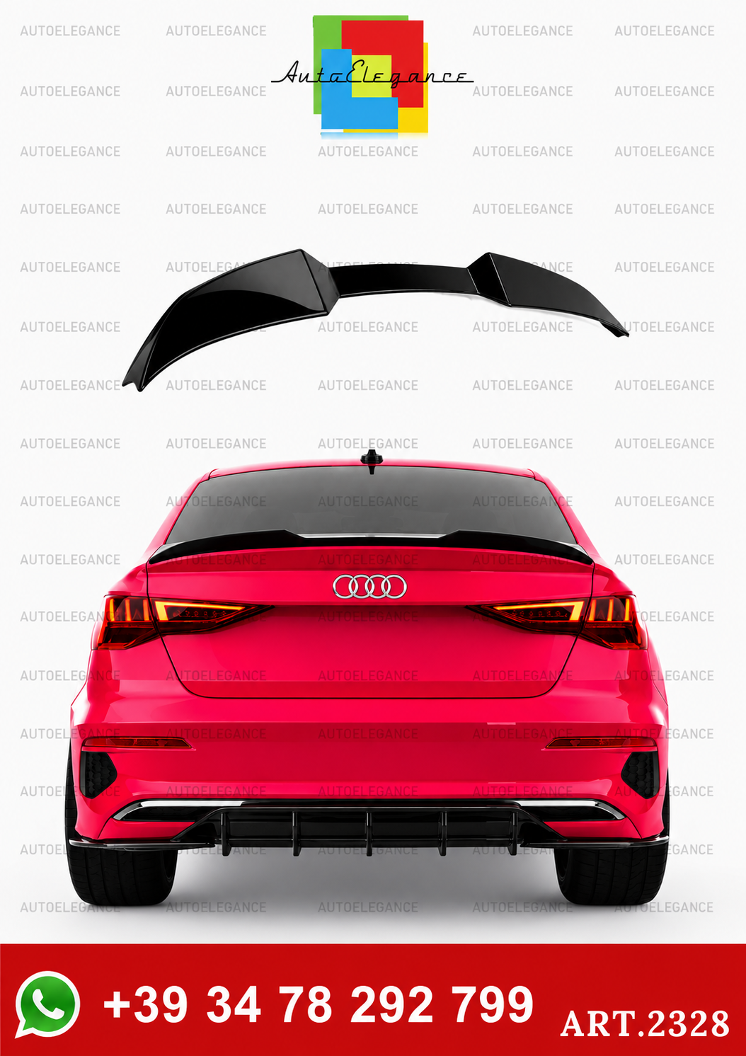 2328⭐Spoiler posteriore adatto per Audi A3/A3 S-Line/S3/RS3 8Y Sedan 20–24⭐