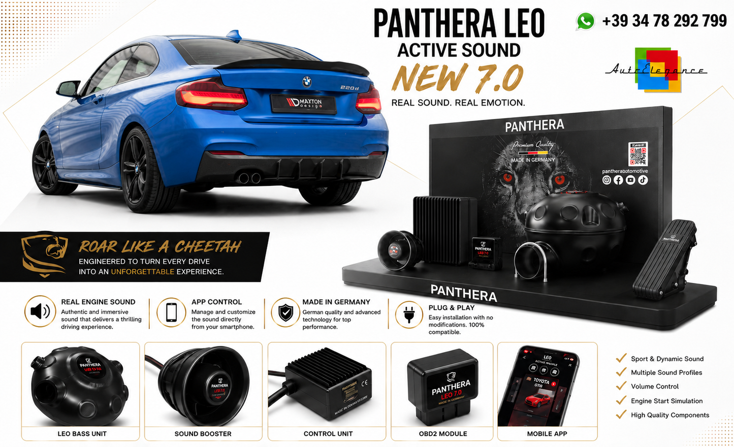 💫ART.2672 PANTHERA Soundsystem Booster 7.0 - BMW 2 M-Pack F22 2012-2021💫