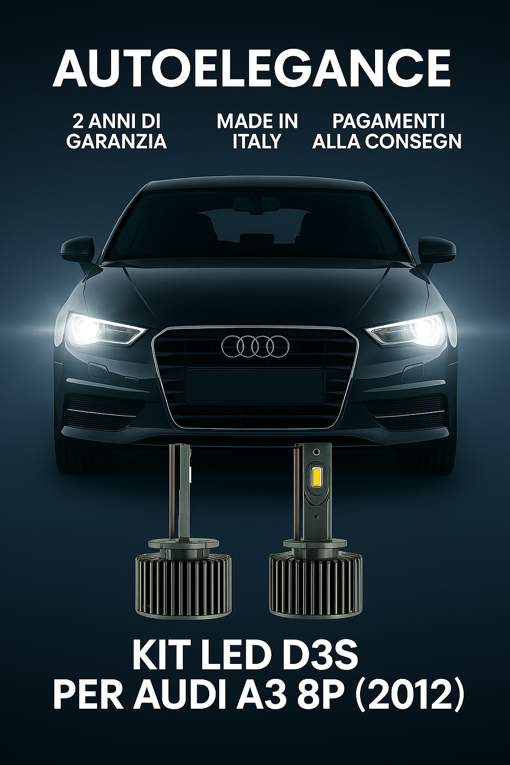 ⭐KIT XENON D3S 6000K ANABBAGLIANTI PER AUDI A3 8P1 – LUCE BIANCA POTENTE⭐
