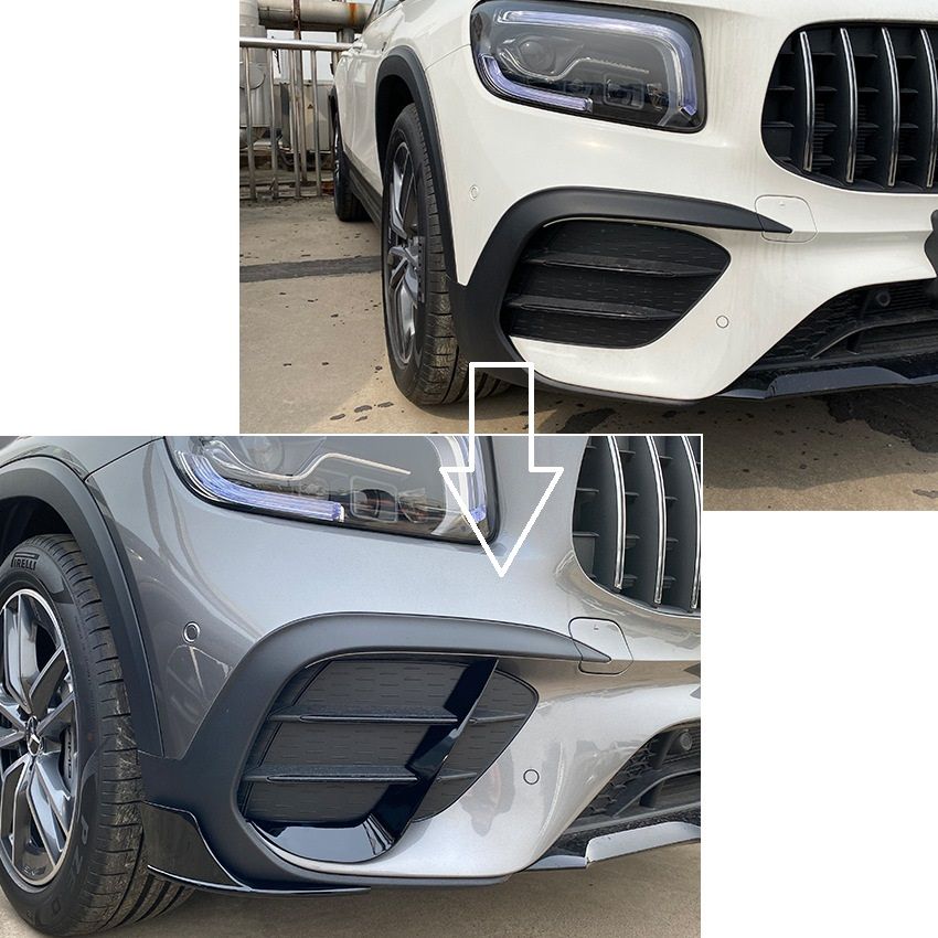 6299⭐Splitter anteriore nero Adatto per il pacchetto Mercedes X247 GLB AMG⭐