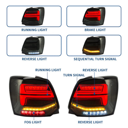 Fanali posteriori Full LED per Volkswagen VW Vento Polo 2011-2017 (non adatti ai modelli Golf GTI e Golf R)
