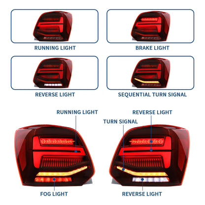 Fanali posteriori Full LED per Volkswagen VW Vento Polo 2011-2017 (non adatti ai modelli Golf GTI e Golf R)