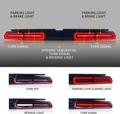 Halo LED Headlights (RGB) + Taillights for Dodge Challenger 2008-2014 