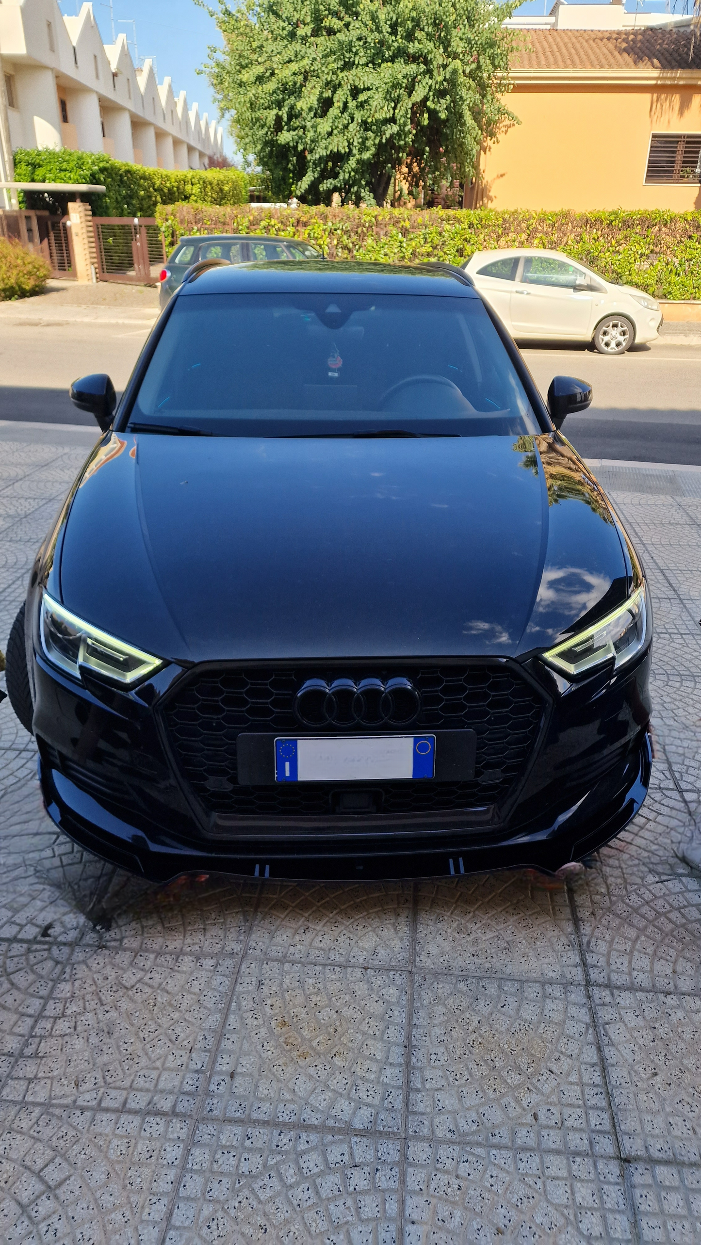 💎UNDER BUMPER SPLITTER AUDI A3 8V 2012+ SLINE ABS GLOSSY BLACK SPOILER 3 PIECES 