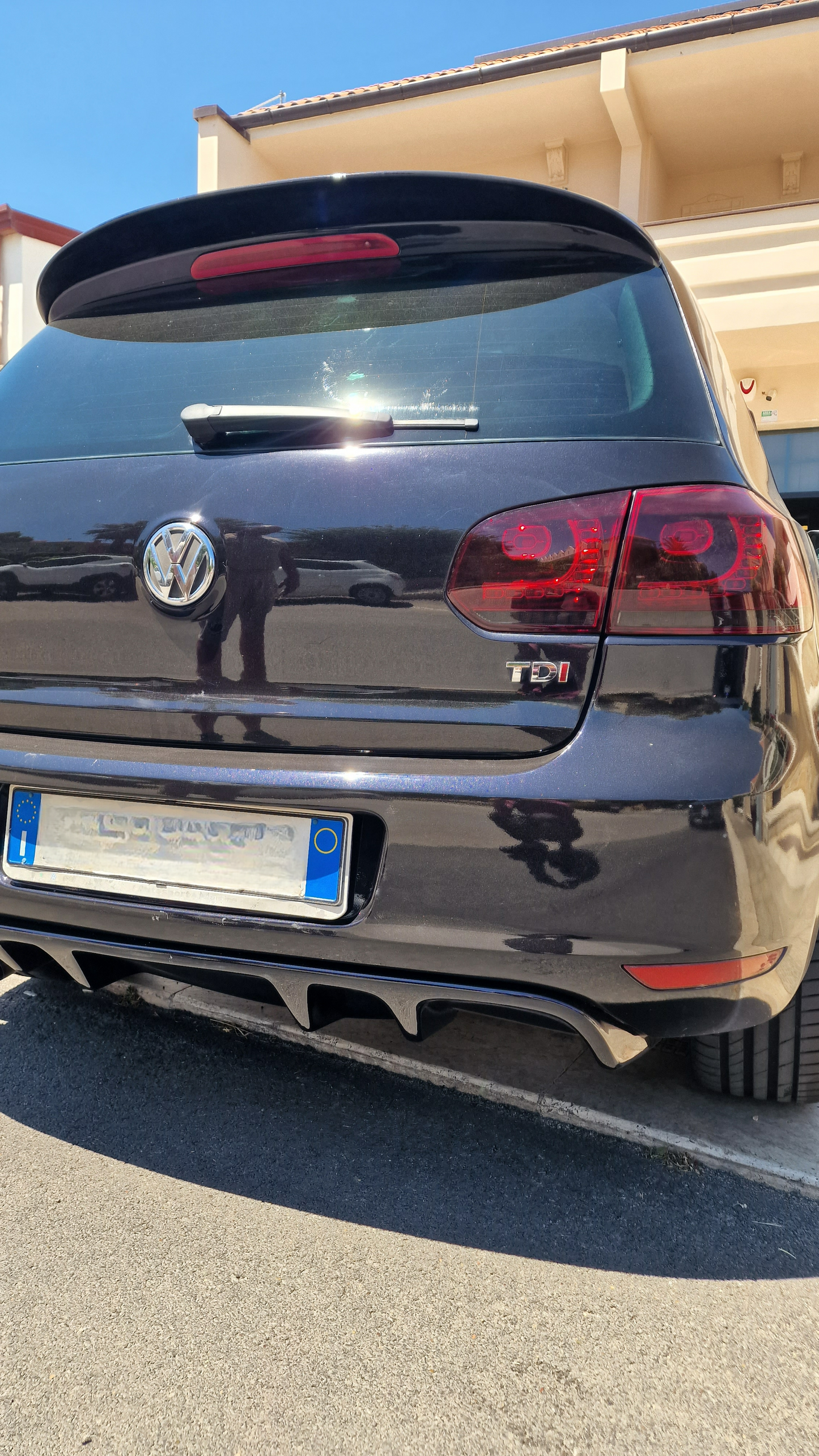 DIFFUSORE POSTERIORE ADATTO PER VW GOLF 6 VI LOOK NERO DESIGN SPORTIVO