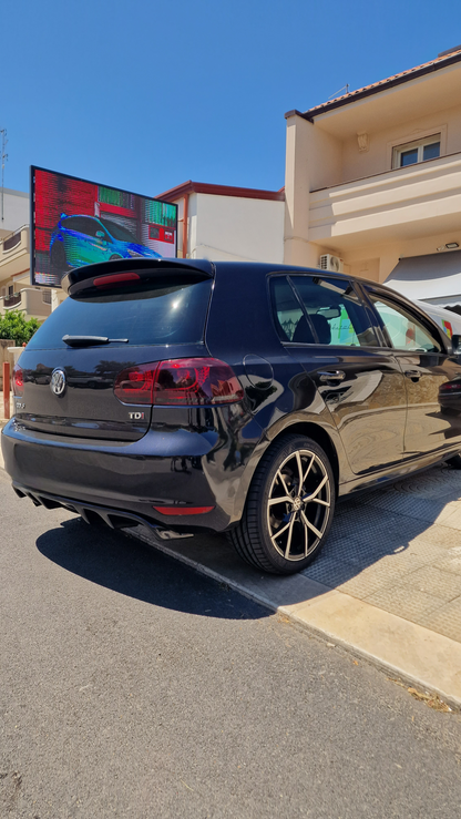 🟢SPOILER SUL TETTO VW GOLF 6 2008-2012🟢LUNOTTO POSTERIORE NERO LUCIDO✨