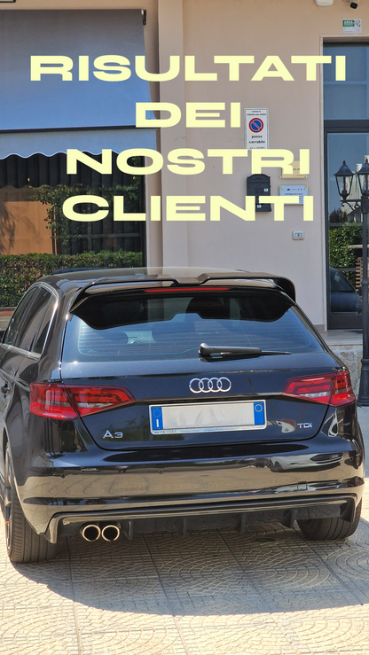 ✨DIFFUSORE ADATTO PER AUDI A3 8V LOOK RS3 12-16 LOOOK NERO LUCIDO 2SX SPORTIVO✨