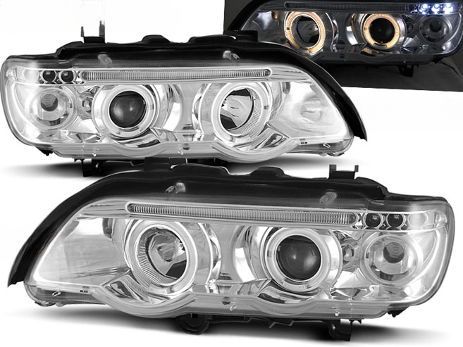 FARI ANGEL EYES CHROME per BMW X5 E53 09.99-10.03