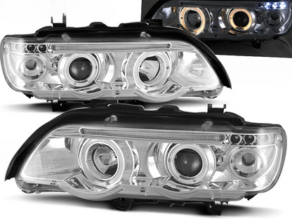 FARI ANGEL EYES CHROME per BMW X5 E53 09.99-10.03