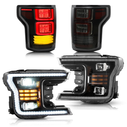 Fari per proiettori a LED e fanali posteriori a LED completi per Ford F150 2018-2020 (non adatto per Ford F-150 Raptor 2017-2020)