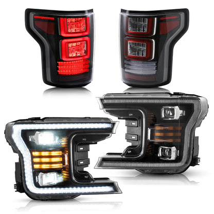 Fari per proiettori a LED e fanali posteriori a LED completi per Ford F150 2018-2020 (non adatto per Ford F-150 Raptor 2017-2020)