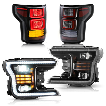 Fari per proiettori a LED e fanali posteriori a LED completi per Ford F150 2018-2020 (non adatto per Ford F-150 Raptor 2017-2020)