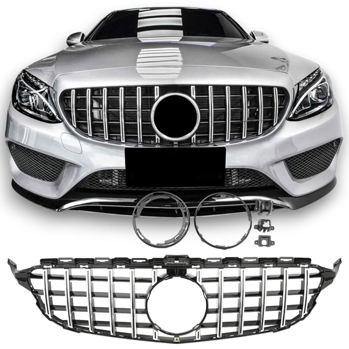 😍ART.6085 Griglia Panamericana GT Chromato Adatta Per Mercedes W205 2014-2021😍
