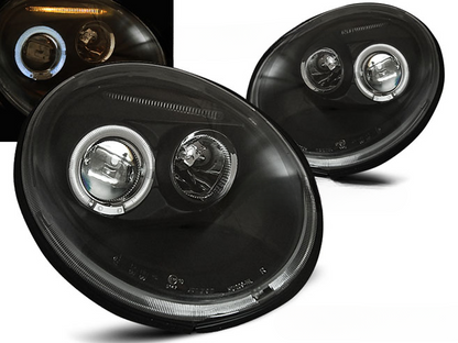 FARI ANTERIORI ANGEL EYES NERO adatti compatibili per VW NEW BEETLE 10.98-05.05