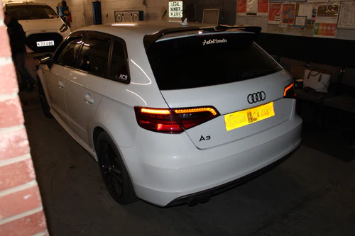 SPOILER ADATTO PER AUDI A3 8V 2012-2020 SPORTBACK LOOK SPORTIVO NERO LUCIDO