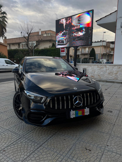 🔝PARAURTI ADATTO PER MERCEDES-BENZ CLASSE A W177 LOOK AMG A45S GRIGLIA CROMATA