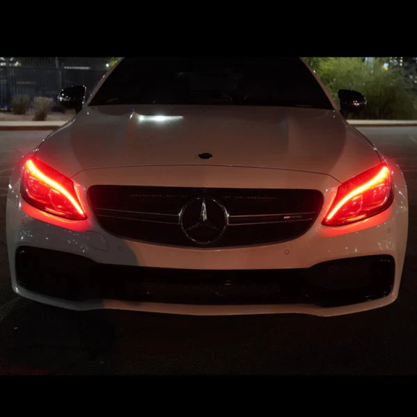 💫ART.7339 FARI ANTERIORI TRU DRL NERI per MERCEDES W205 2014-2018💫