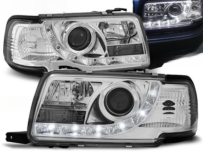 FARI ANTERIORI DAYLIGHT CHROME per AUDI 80 B4 09.91-04.96