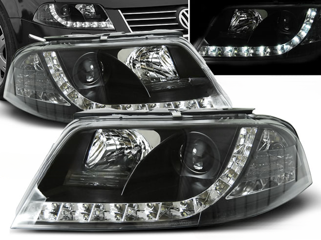 FARI ANTERIORI DAYLIGHT CHROME ADATTI COMPATIBILI PER VW PASSAT 3BG 09.00-03.05