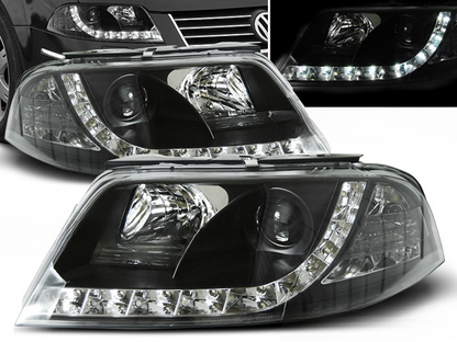 FARI ANTERIORI DAYLIGHT CHROME ADATTI COMPATIBILI PER VW PASSAT 3BG 09.00-03.05