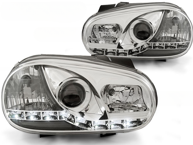 FARI ANTERIORI DAYLIGHT CHROME per VW GOLF 4 09.97-09.0
