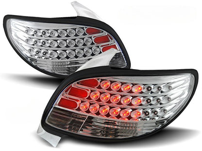 😎FARI POSTERIORE LED CROMATO ADATTO PER PEUGEOT 206😎