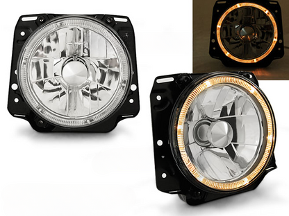 FARI ANTERIORI ANGEL EYES CROMATI per VW GOLF II 2 08.83-08.91