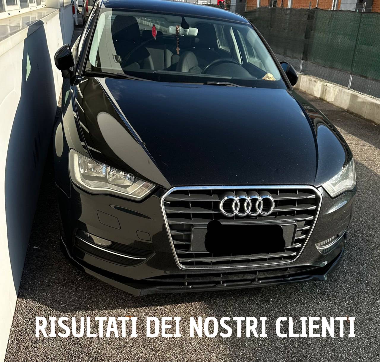 SPLITTER ADATTO PER AUDI A3 8V 2012-2016 STANDARD SLINE LOOK NERO LUCIDO.