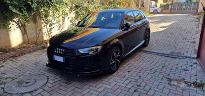 SPLITTER SUITABLE FOR AUDI A3 8V 2012-2016 STANDARD SLINE LOOK GLOSSY BLACK 