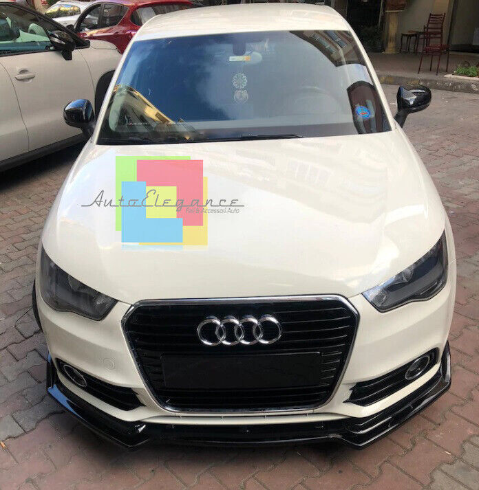 SPLITTER ADATTO PER AUDI A1 2010-2015 LOOK NERO LUCIDO DESIGN SPORTIVO