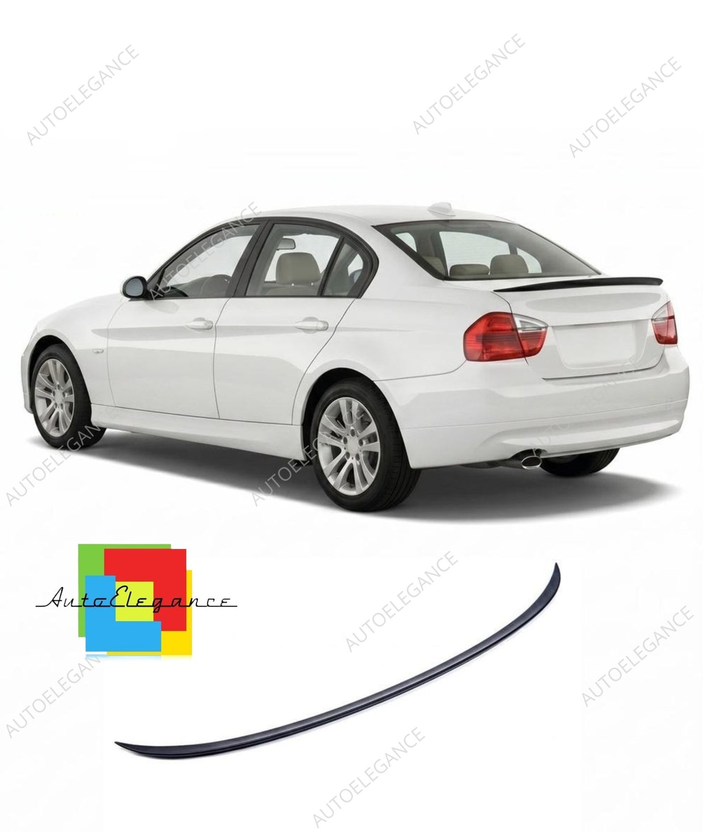 👉Spoiler posteriore per baule opaco nero adatto per BMW Serie 3 E90 2004-2011👈