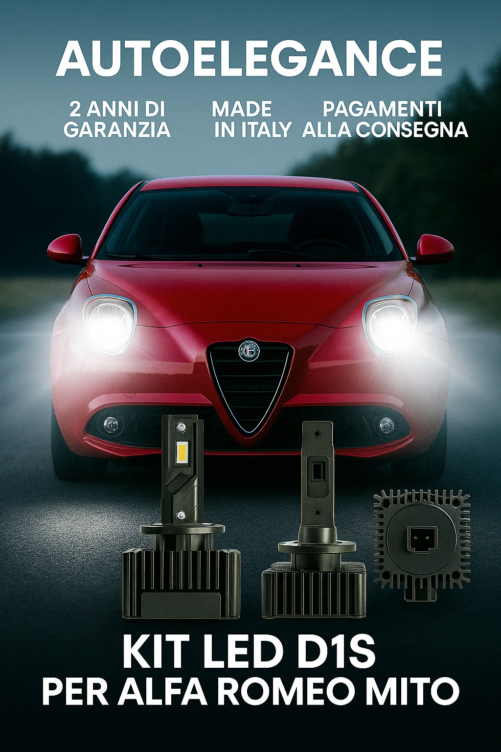 ⭐KIT XENON D1S 6000K ANABBAGLIANTI PER ALFA ROMEO MITO – LUCE BIANCA POTENTE⭐