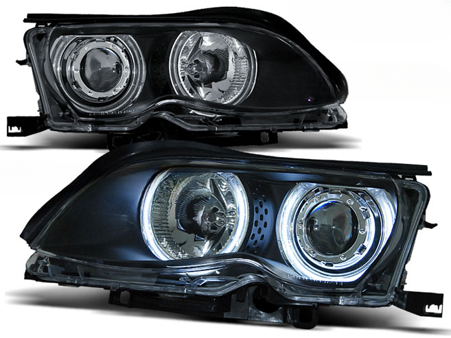 FARI ANTERIORI ANGEL EYES CCFL NERO adatto per BMW E46 09.01-03.05
