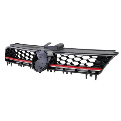 ✨Griglia Sport a Nido d'Ape Nero Lucido con Striscia Rossa per VW Golf 7 12-17 ✨