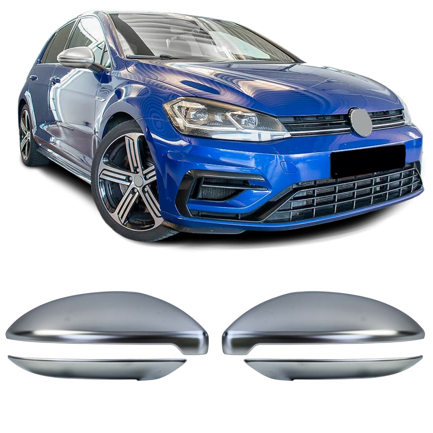 💫ART.7937 4 pezzi Copri Specchietti (Argento Opaco) per VW Golf VII 12-21💫