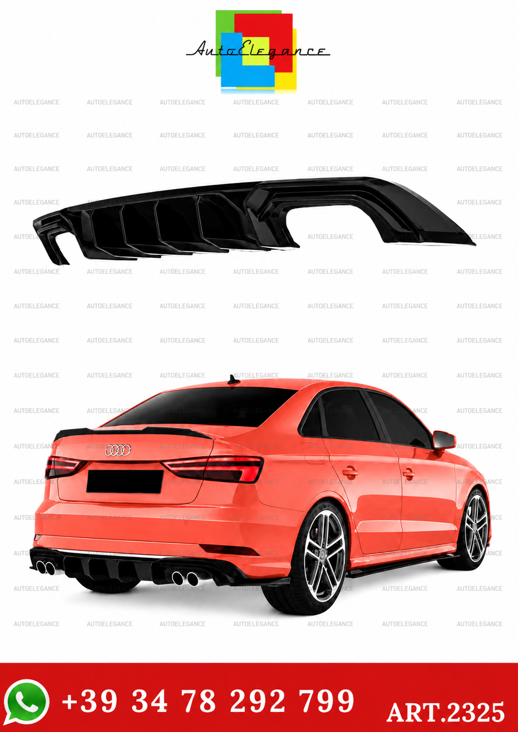💫ART.2325  DIFFUSORE AUDI A3 8V FACELIFT SEDAN 2016-2020💫